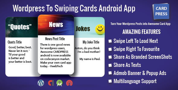 CardPress - Jokes - Quotes - News - Android App For Wordpress icon