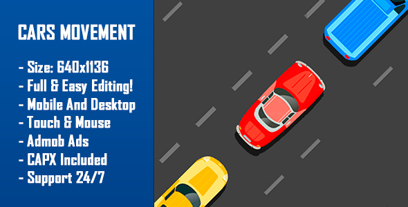 Cars Movement - HTML5 Game + Mobile Version! (Construct-2 CAPX) icon