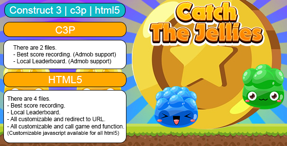 Catch The Jellies Game (Construct 3 | C3P | HTML5) Customizable and All Platforms Supported icon
