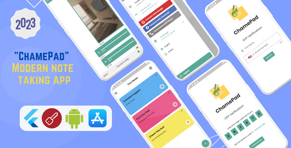 ChamePad v1.1 - Private Note-Taking App | Flutter, SQlite & Firebase | Android & iOS icon