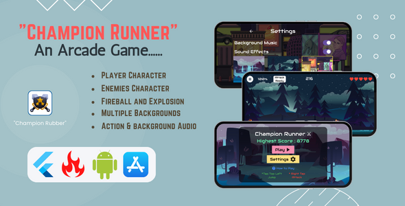 Champion Runner v1.2 - An Arcade Game | Flutter & Flame | Android & iOS icon