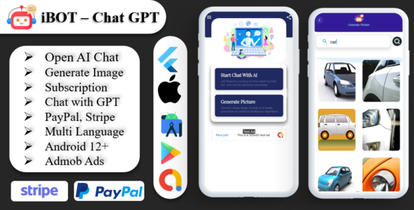 ChatGPT App - Chat GPT App | Open AI ChatGPT | Google Login | Subscription | PayPal & Stripe icon