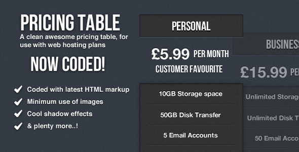 Clean Pricing Table Coded icon