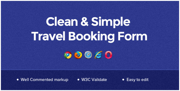 Clean & Simple Travel Booking Form icon