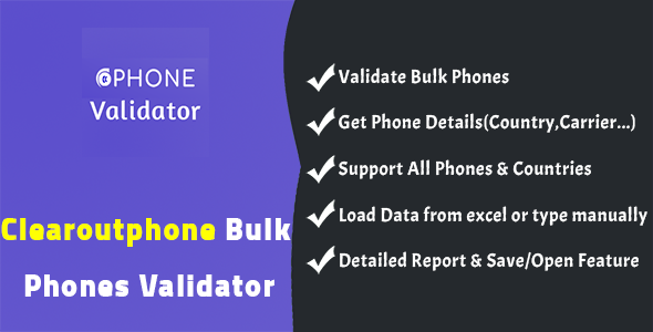 ClearoutPhone Bulk Phone Numbers Validator icon