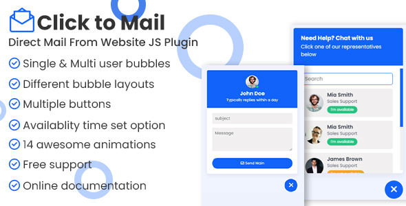 Click to mail - Direct Mail From Website JavaScript Plugin icon