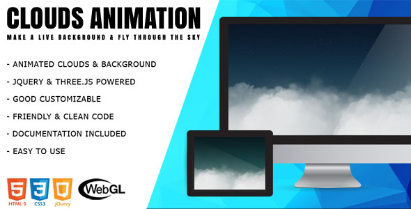 Clouds - jQuery 3D Animation icon