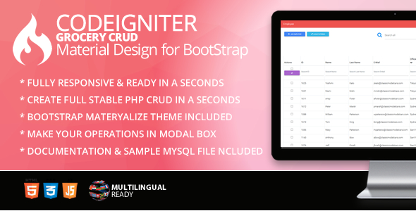 Codeigniter Grocery CRUD Material Design for Bootstrap Theme icon