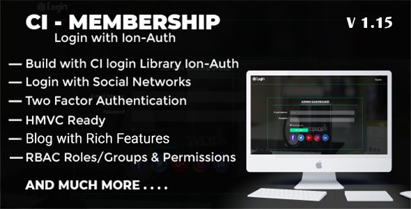 Codeigniter Login with Ion Auth, HMVC, Social Login and User management System icon