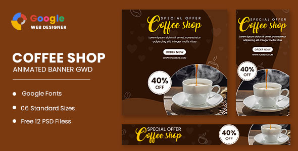Coffee Shop Animated Banner Google Web Designer icon