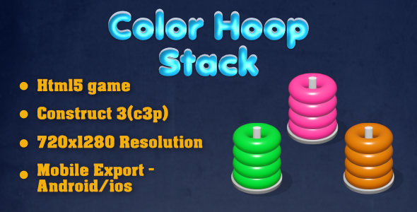 Color Hoop Stack (HTML5 Game + Construct 3) icon