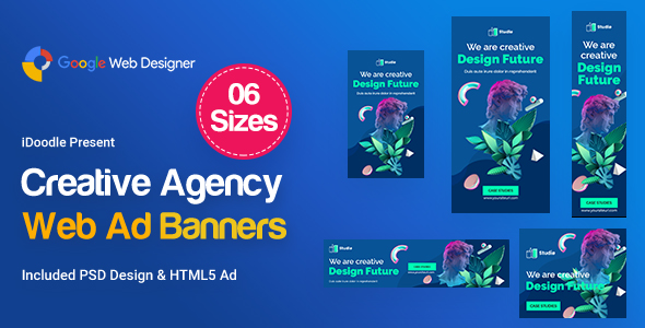 Creative, Startup Agency Banners HTML5 Ad D62 - GWD & PSD icon