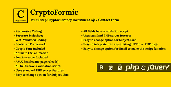CryptoFormic - Ajax Based Responsive Cryptocurrency Investment Form icon