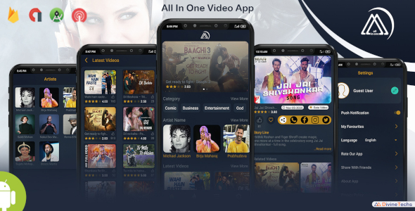 DTVideo - Video Flutter application + iOS App + Android App + Admin panel icon