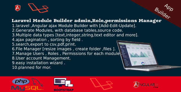 Dashboard Builder - CRUD,Users,Roles,Permission,Files Manager,Invoices icon