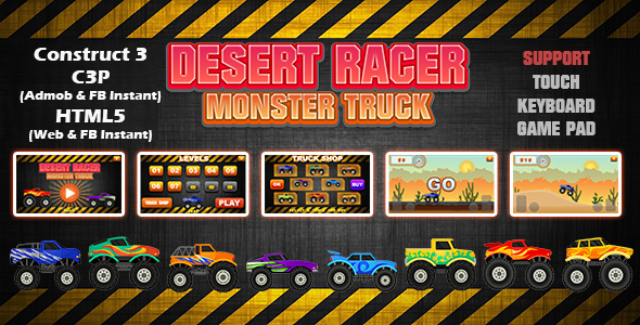 Desert Racer Monster Truck Racing Game (Construct 3 | C3P | HTML5) Admob Ready icon