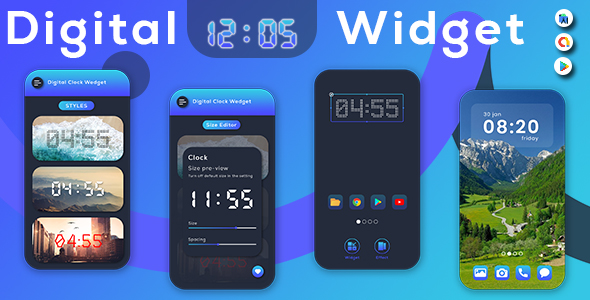Digital Clock Widget - Seven Time - Resizable Clock - DIGI Clock Widget - Widget Clock Android App icon