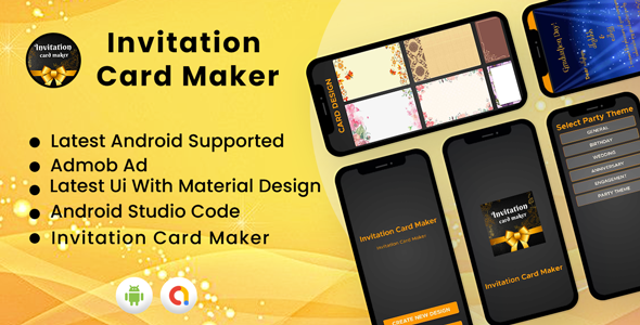 Digital Invitation Card Maker | Invitation Maker | Offline Invitation Card Maker | Admob Ads icon