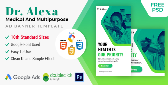 Dr. Alexa HTML 5 Animated Google Banner icon