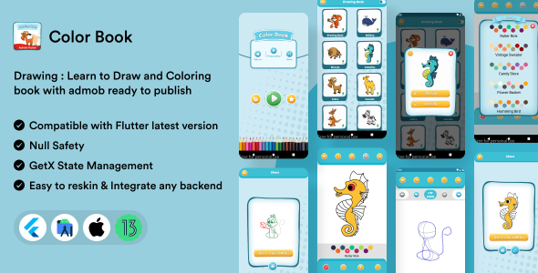 Drawing : Learn to Draw and Coloring book with admin panel ready to publish icon