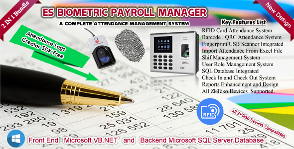 ES Biometric / RFID / QRC / Barcode Attendance & Payroll Manager icon