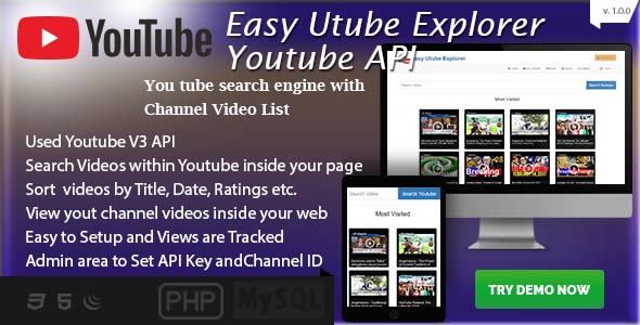 Easy Utube Explorer - Youtube API based Channel and Search icon