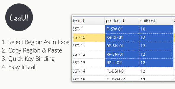 EasyUI Datagrid Region Select icon