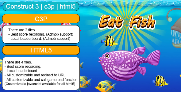 Eat Fish Game (Construct 3 | C3P | HTML5) Customizable and All Platforms Supported icon