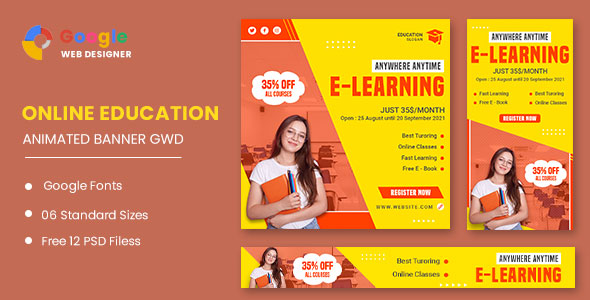 Education Study HTML5 Banner Ads GWD icon