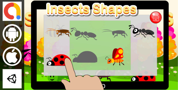 Edukida - Insects Shapes Unity Kids Educational Game With Admob For Android and iOS icon