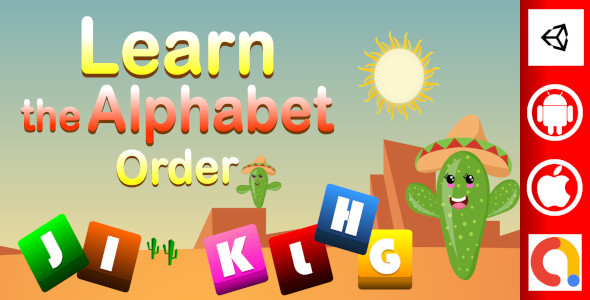 Edukida - Learn the Alphabet Order Unity Kids Educational Game With Admob For Android and iOS icon