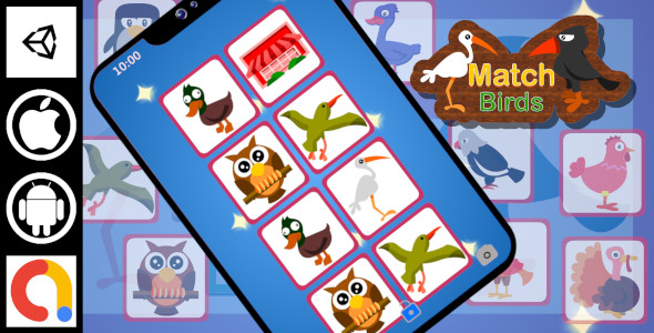 Edukida - Match Birds Unity Kids Educational Game With Admob For Android And iOS icon