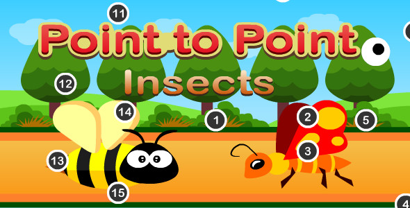 Edukida - Point To Point Insects Kids Education Unity Game for Android and iOS With Admob    