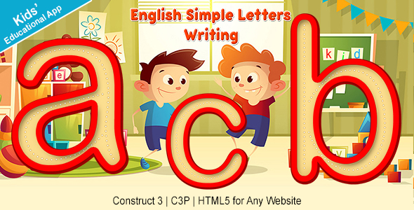 English Simple Letters Writing App (Construct 3 | C3P | HTML5) Kids Educational Game icon