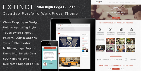 Extinct - Retro Vintage Portfolio WordPress Theme icon