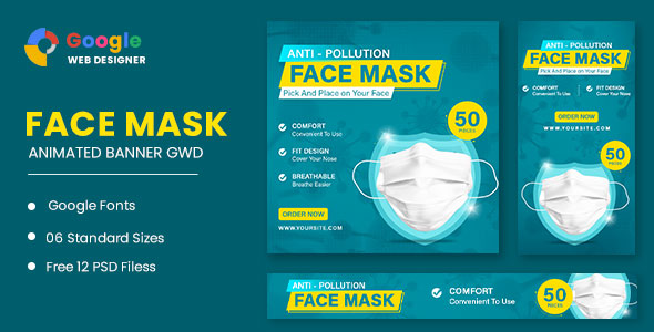 Face Mask Animated Banner Google Web Designer icon