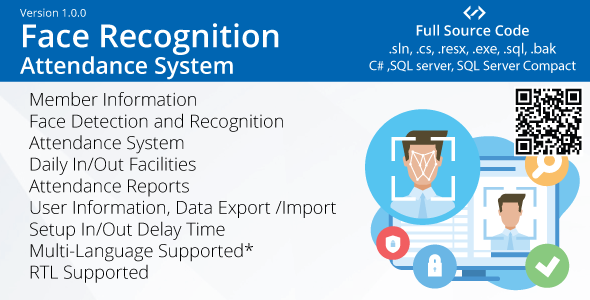 Face Recognition Attendance System (C#, Multilanguage, RTL) icon