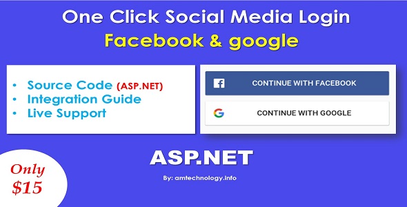 Facebook and Google login in asp.net icon
