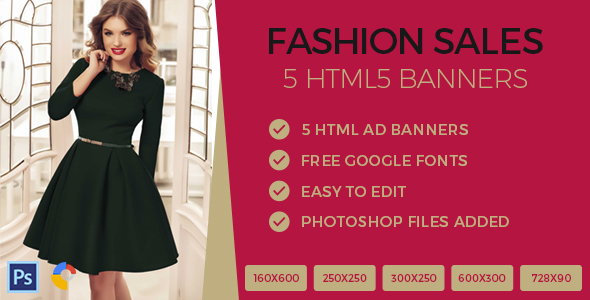 Fashion Sales Ads Banner HTML5 - GWD icon