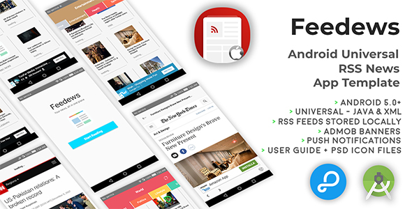 Feedews | Android Universal RSS News App Template icon