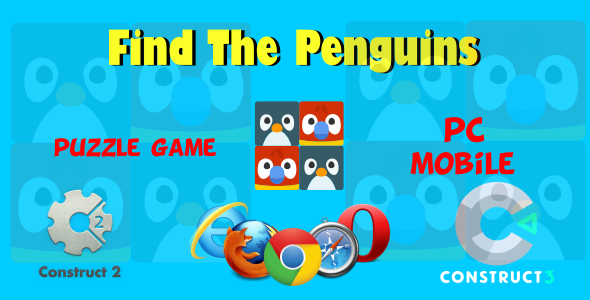 Find The Penguins HTML5 Game (Include CAPX, c3p, Construct 2,3 Source code) icon