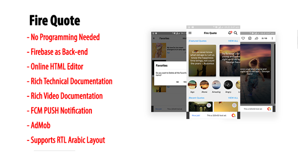 Fire Quote | Native Android Quote & Status App with Firebase Back-end icon