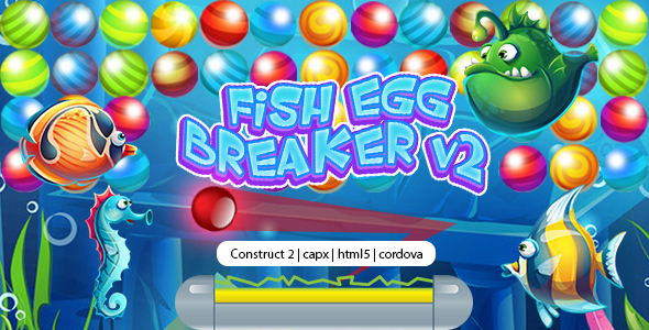 Fish Egg Breaker v2 (CAPX | HTML5 | Cordova) Bricks Breaker Game icon