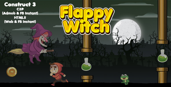 Flappy Witch Game (Construct 3 | C3P | HTML5) Admob Support icon