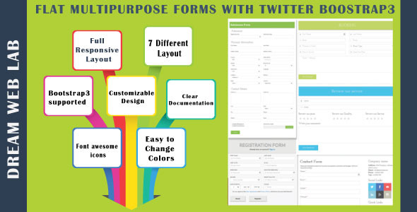 Flat Multipurpose Forms With Twitter Bootstrap3 icon