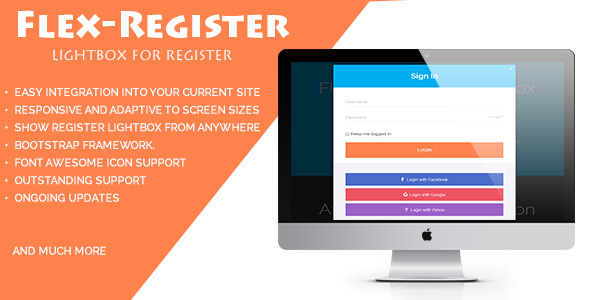 Flex-Register - Bootstrap 3 Lightbox for Register icon