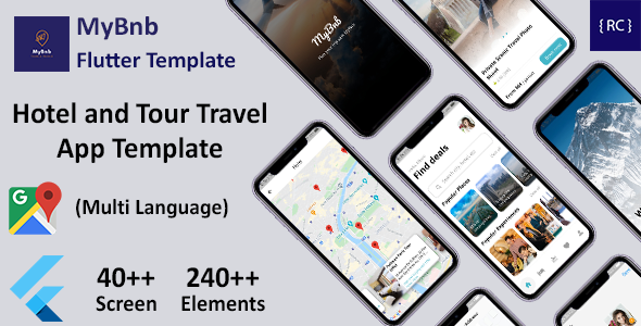Flutter Hotel Booking and Tour Travel App Template in Flutter | Multi Language | MyBnb Flutter  Mobile Templates