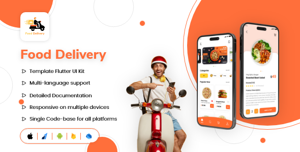 Food App Template Flutter 3.3 Supported icon