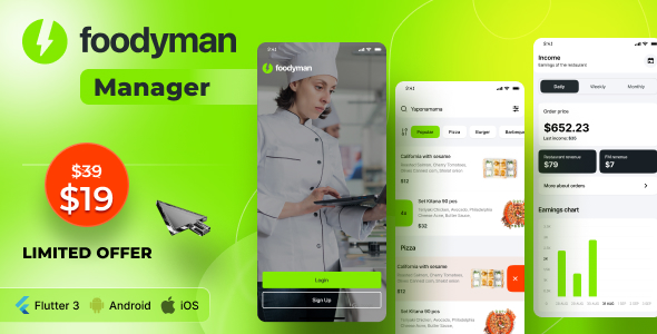 Foodyman - Restaurant and Grocery Vendor App (iOS&Android) icon