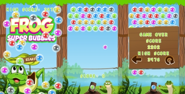 Frog Super Bubbles - HTML5 Game + Mobile (Construct 3 | Construct 2 | Capx) icon